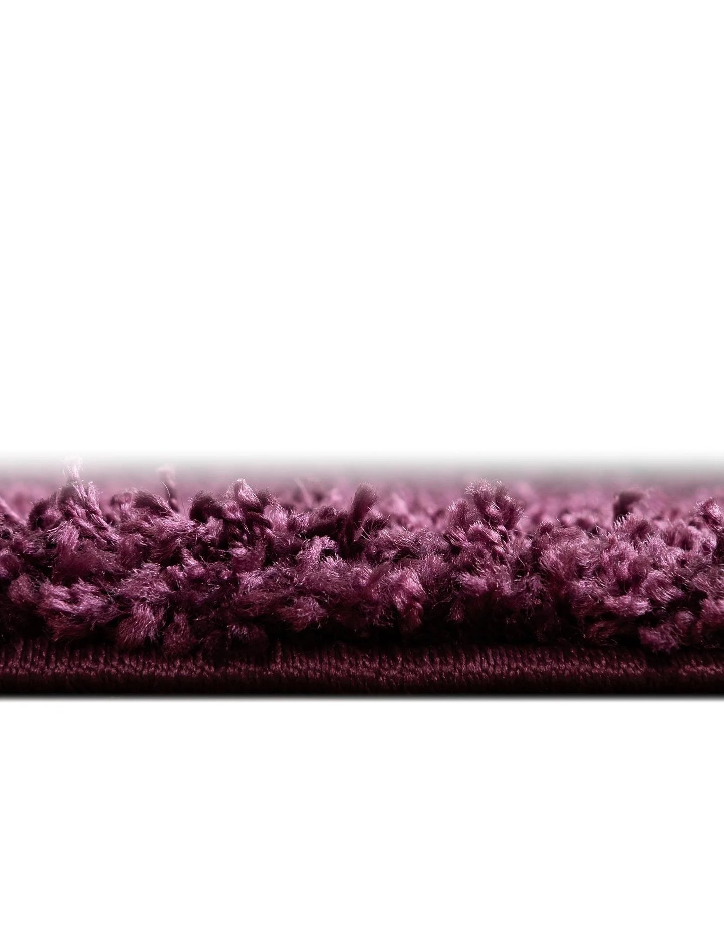 Elegant Eggplant Purple 8' x 8'ft Solid Shag Round Rug