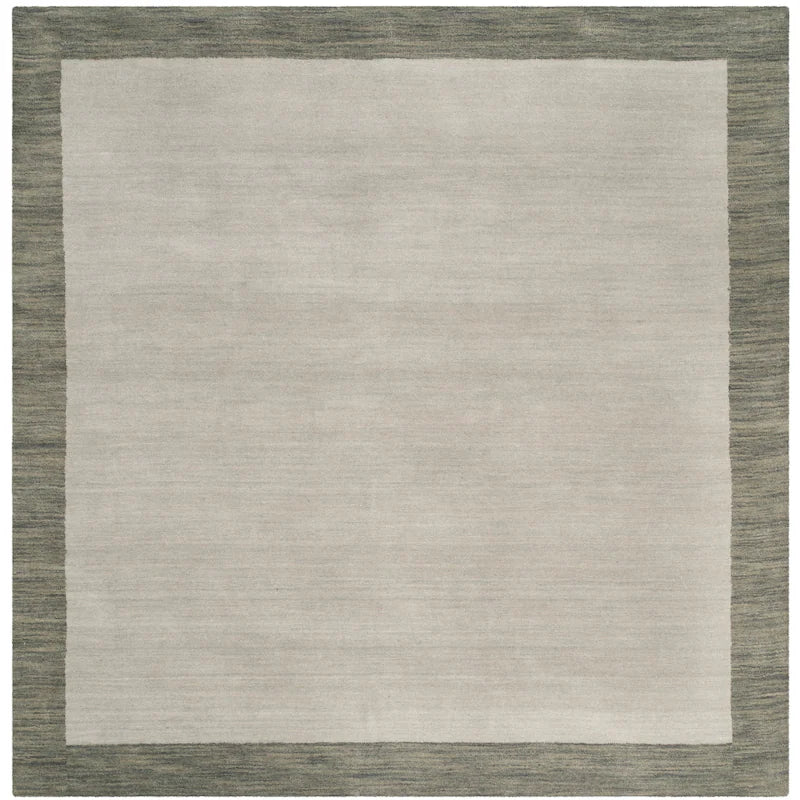 Hand-loomed Himalaya Border Wool Area-Rug 6x9 ft Beige And Grey Rug