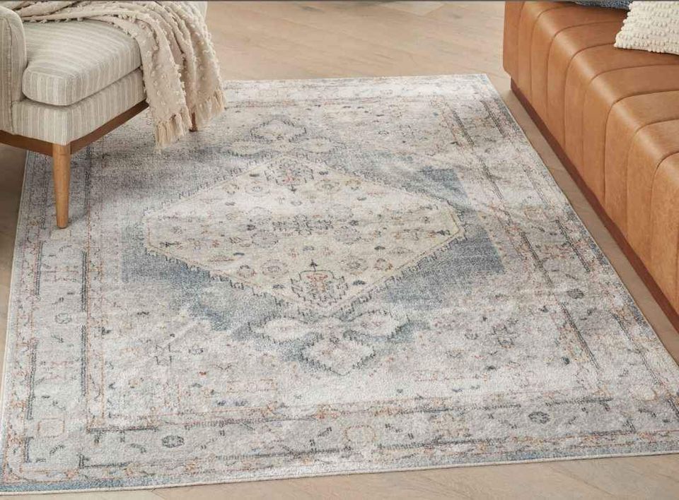Light Greyish-Blue Silver Rug 9x12 Area Rug