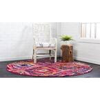 Multicolor Round Area Rug | 8' x 8' Area Rug