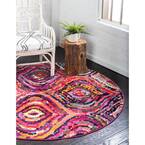 Multicolor Round Area Rug | 8' x 8' Area Rug