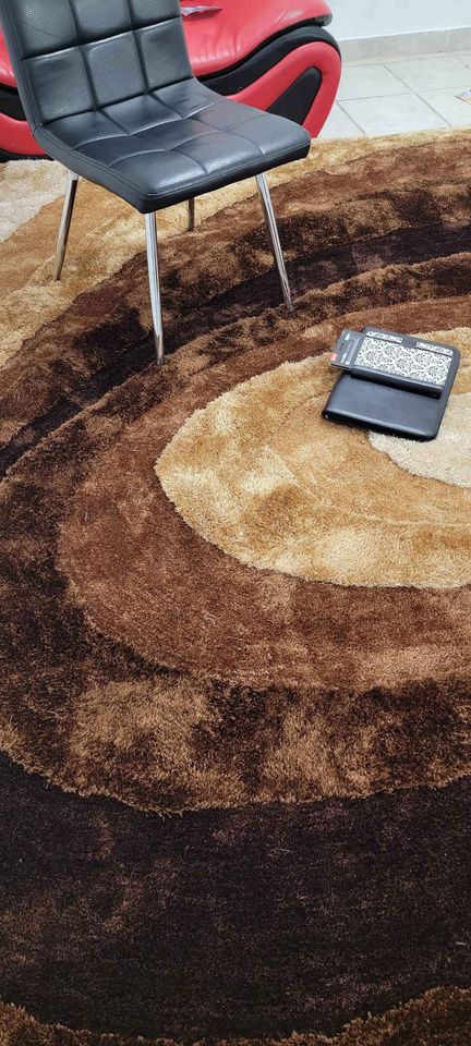 Gold Polyester Shag Area Rug 8x10 Luxurious Carpet