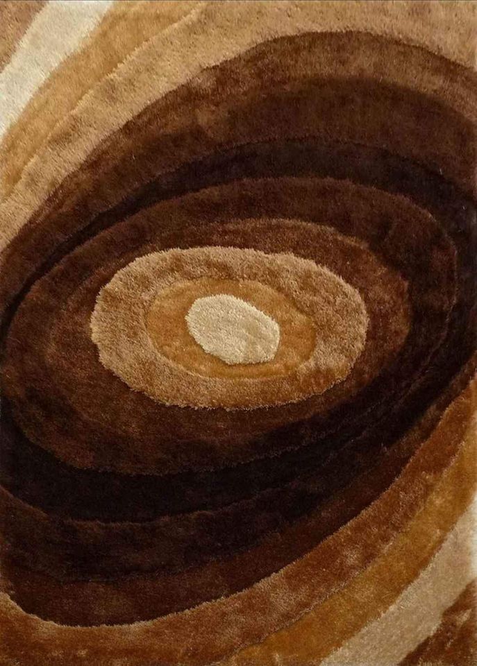 Gold Polyester Shag Area Rug 8x10 Luxurious Carpet