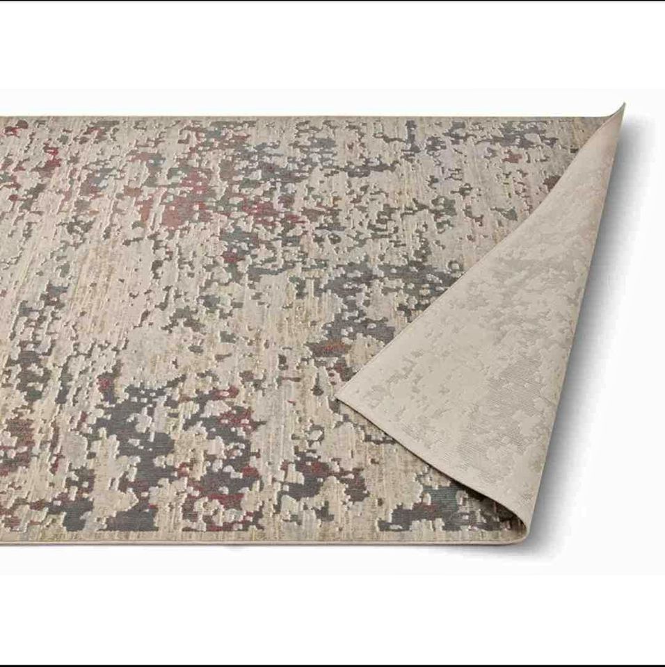 Premium Polyester Rug 7'6x9'7ft Beige Grey Cream Polyester Area Rug