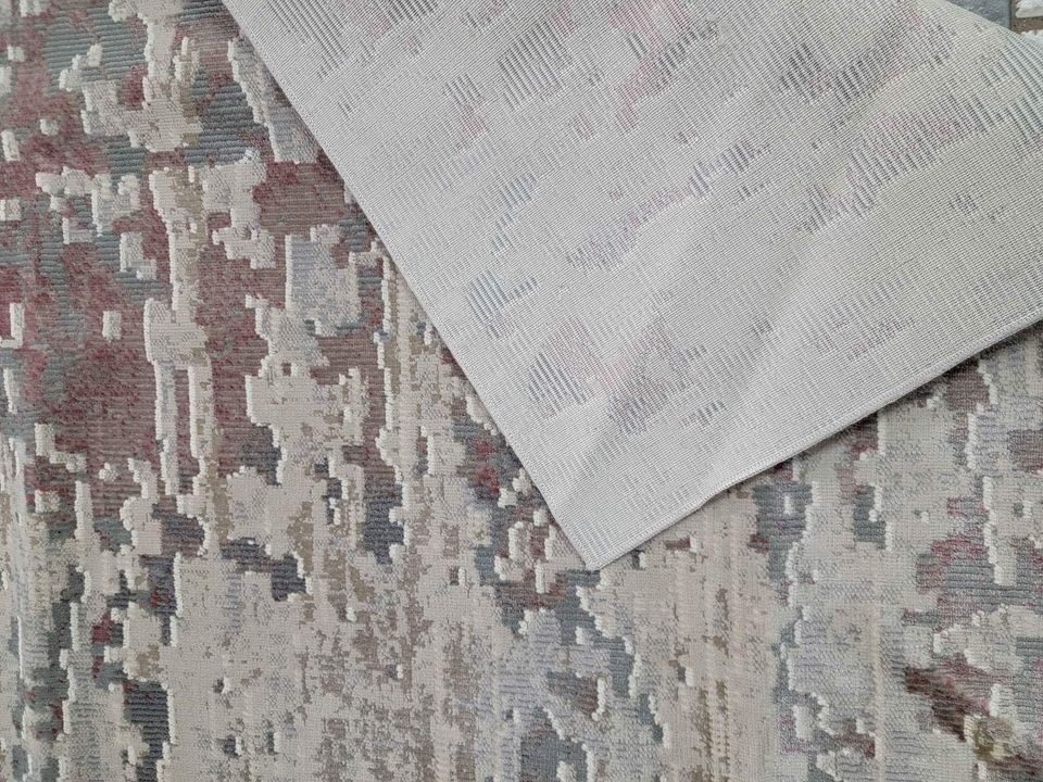 Premium Polyester Rug 7'6x9'7ft Beige Grey Cream Polyester Area Rug