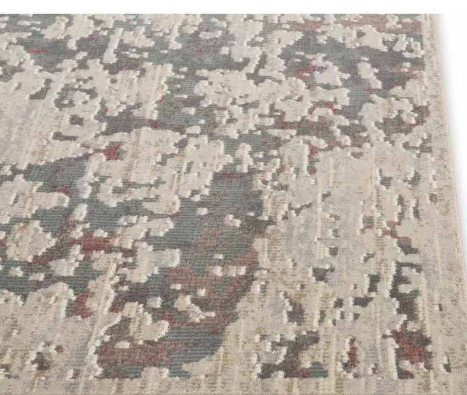 Premium Polyester Rug 7'6x9'7ft Beige Grey Cream Polyester Area Rug