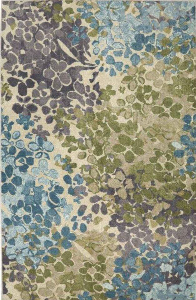 Sage 5x8 ft Green Cream Aqua Area Rug