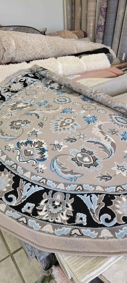 Sleek Silver Grey Rug 6'0 x 6'0ft Round Area Rug