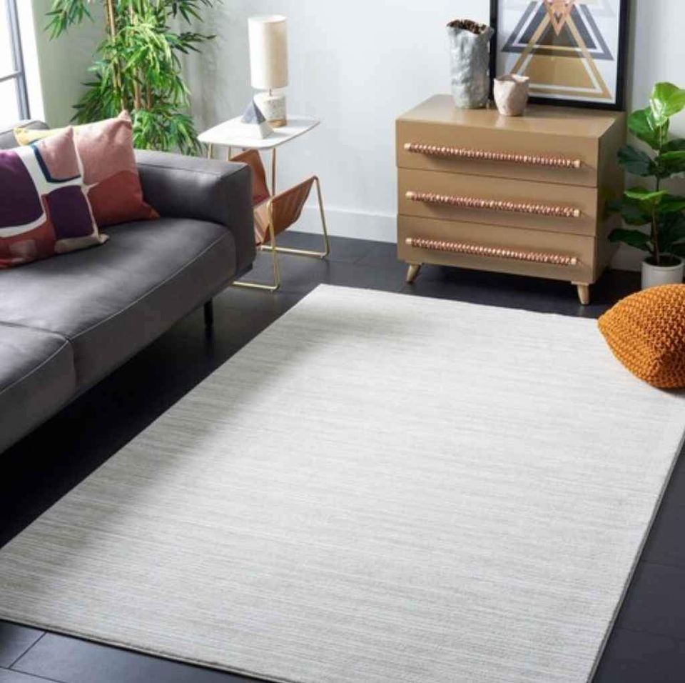 Ivory White Beige Area Rug 7x7 ft Square