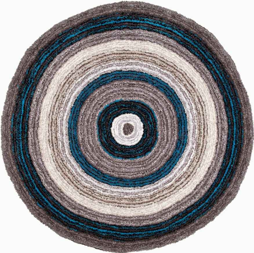 New 8' x 8' Blue Grey Hand-tufted Round Shag Rug by Nuloom