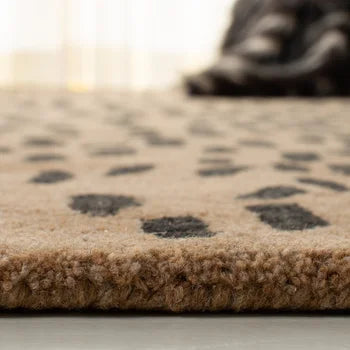 Beige Wool Runner Rug Hallway Carpet | 2.6' x 8'