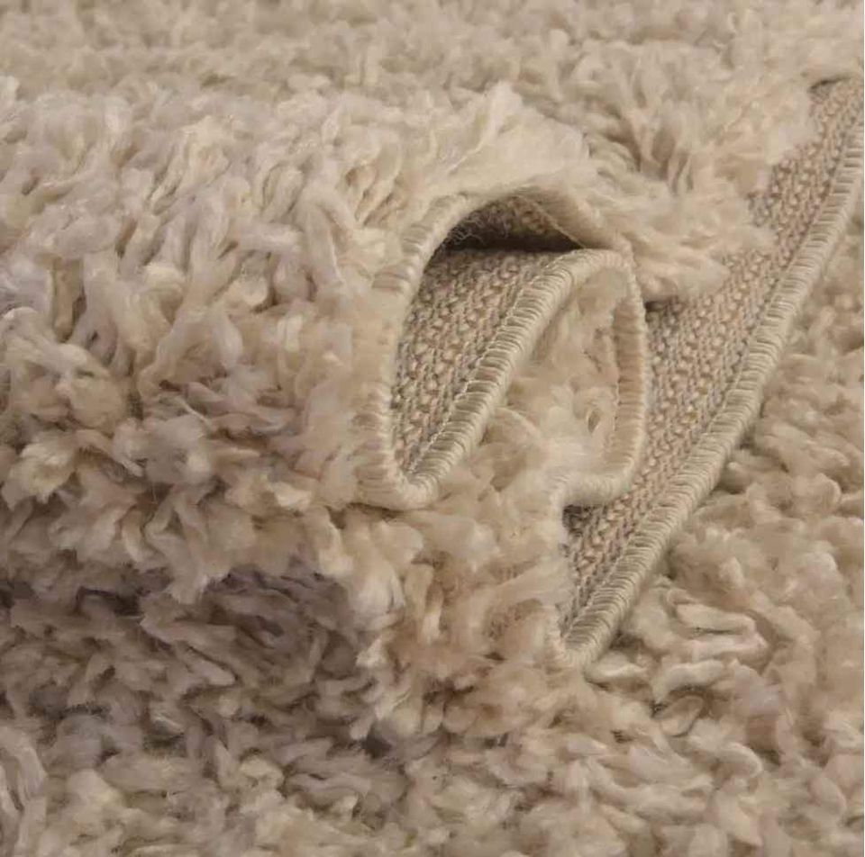 Linen Shag Area Rug 10x10 Sq Beige Taupe Rug