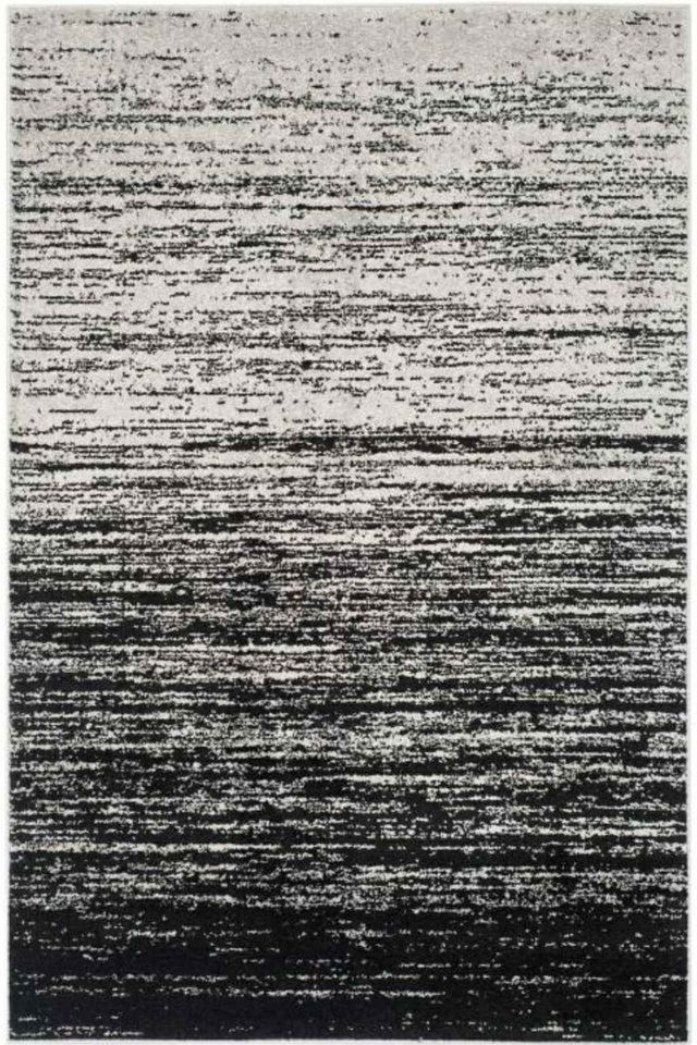 Black and silver 10x14 ft Grey Black Area Rug