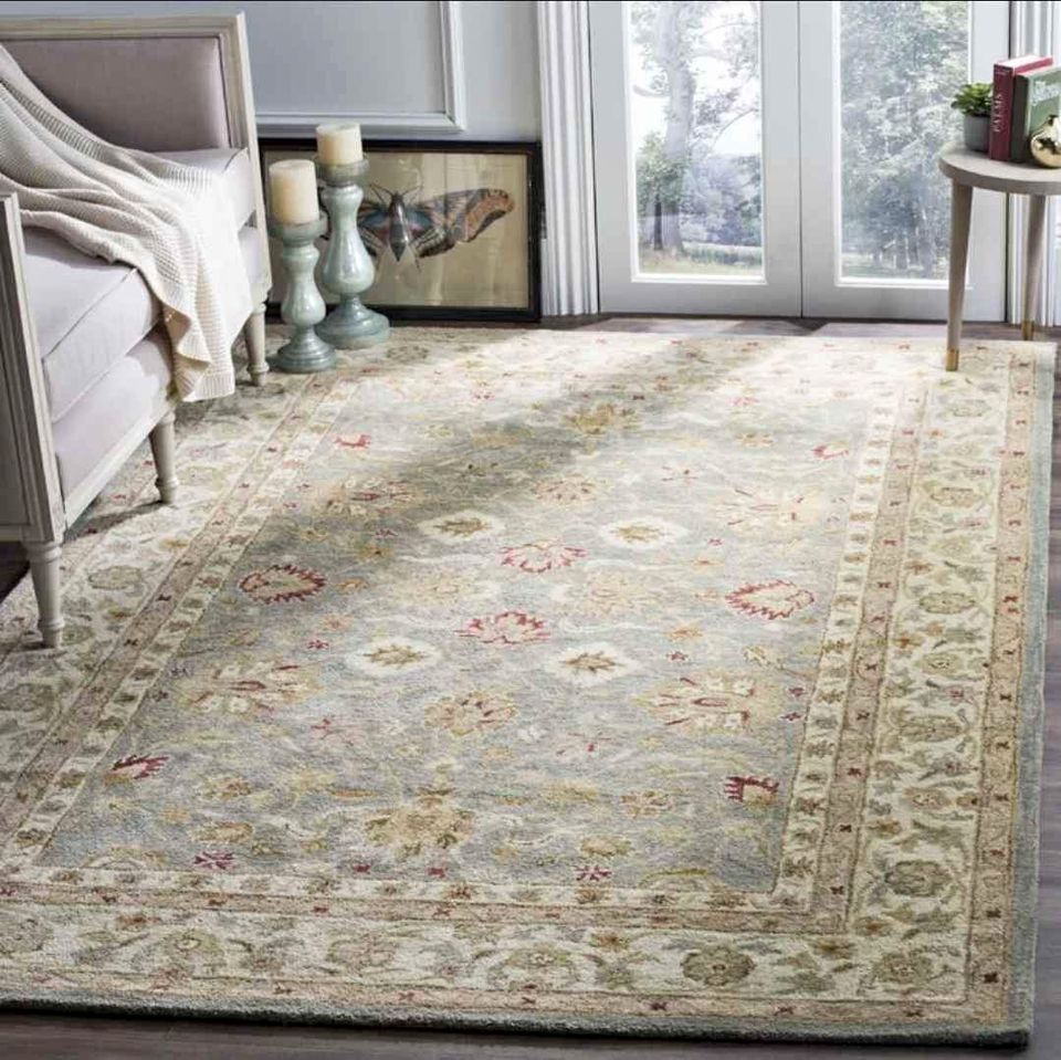 Antiquity Wool Area Rug 9' 6'' X 13' 6''ft Grey Blue Beige Area Rug