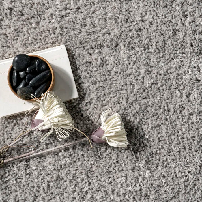 Grey Silver Shag Area Rug  10x14ft Carpet