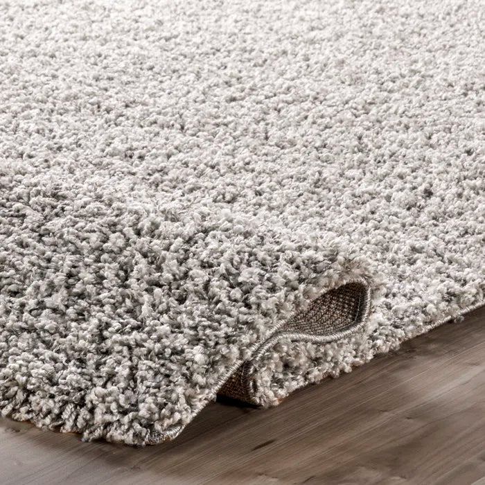 Grey Silver Shag Area Rug  10x14ft Carpet