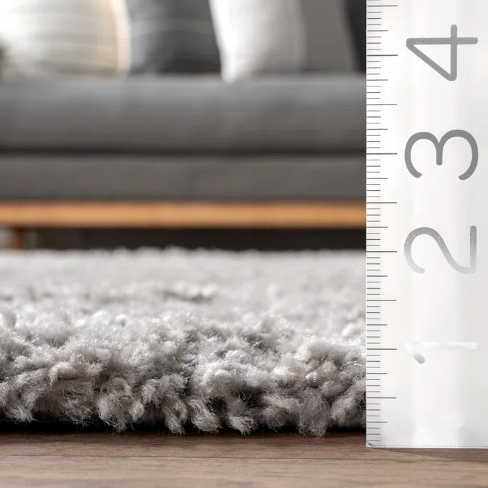 Grey Silver Shag Area Rug  10x14ft Carpet