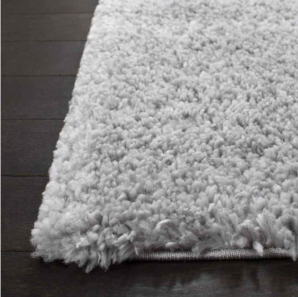 Grey Silver Shag Area Rug  10x14ft Carpet