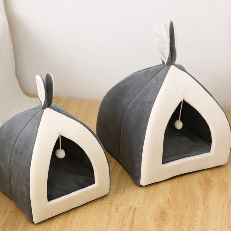 Rabbit Ear Mongolian Nest Pet Waterloo Fluffy Bunny Shape Bed for Cats & Dogs