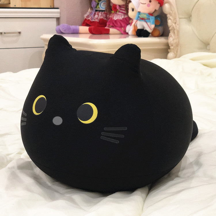 Black hug Pillow Cat Shape with Nano Foam fills