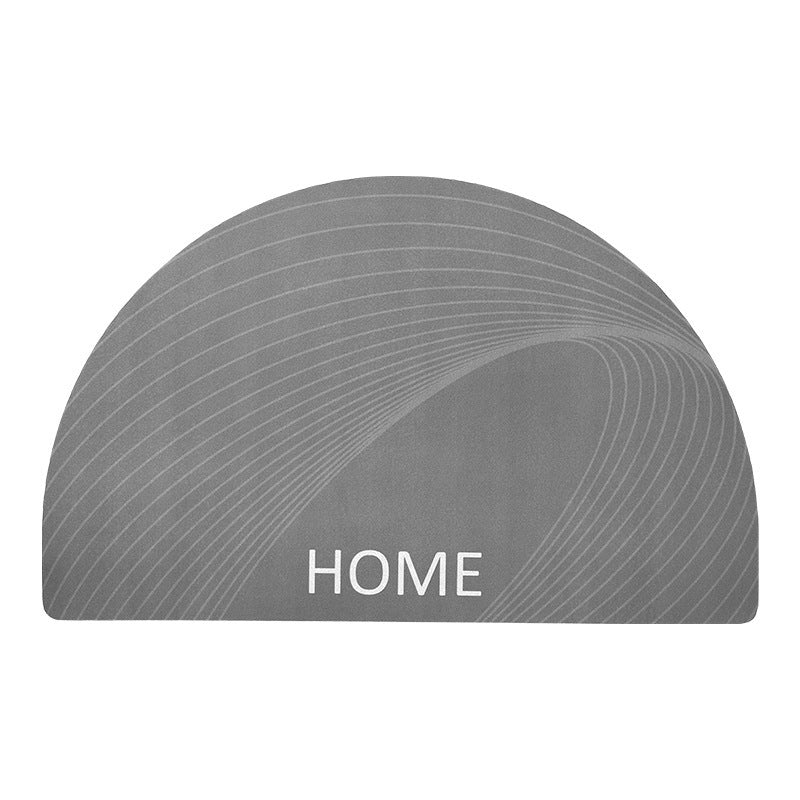 Semi-Circle Polyester Nonslip Floor Mat