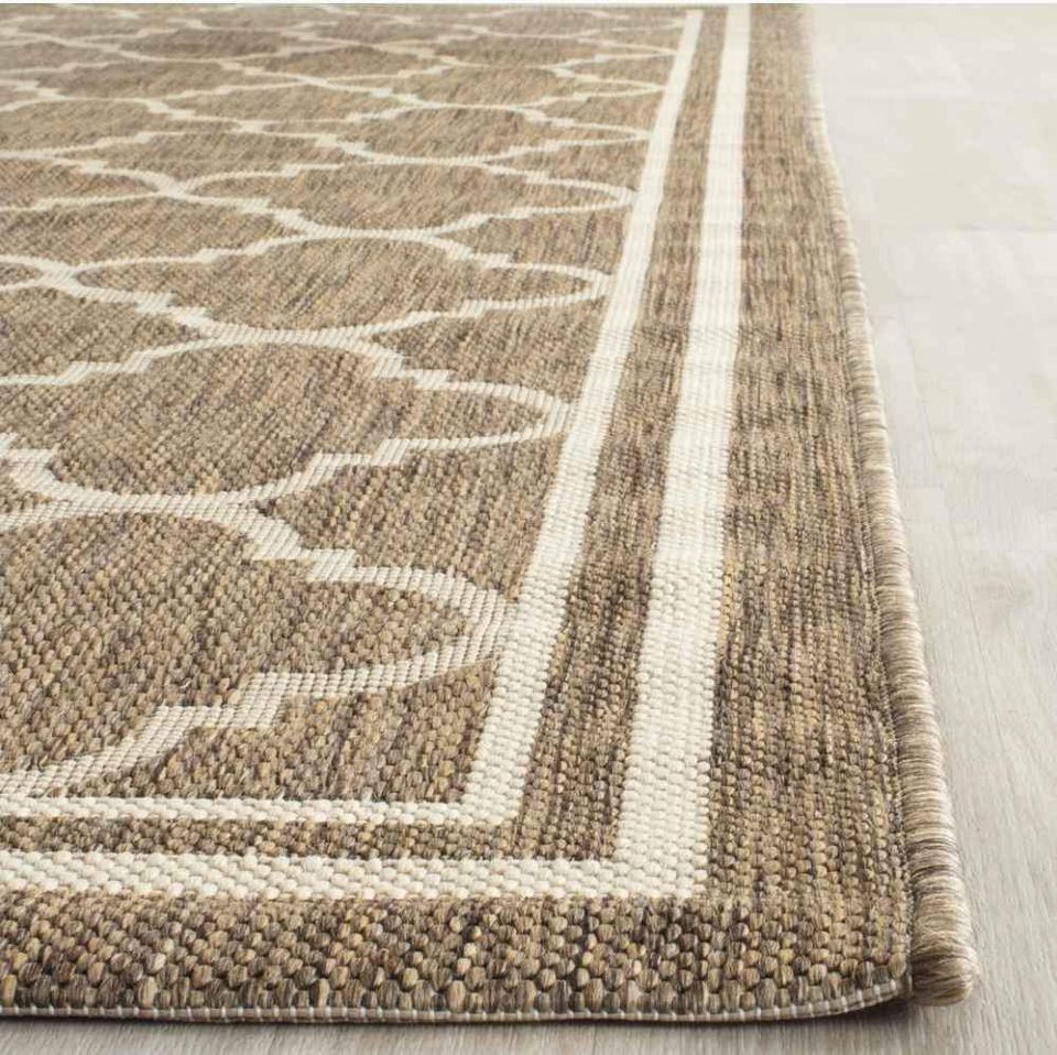 Brown Beige Motif Runner Rug | 2.6' x 10'