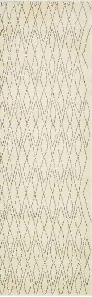 Ivory Cream Grey Runner Rug 2x6 ft Area rug