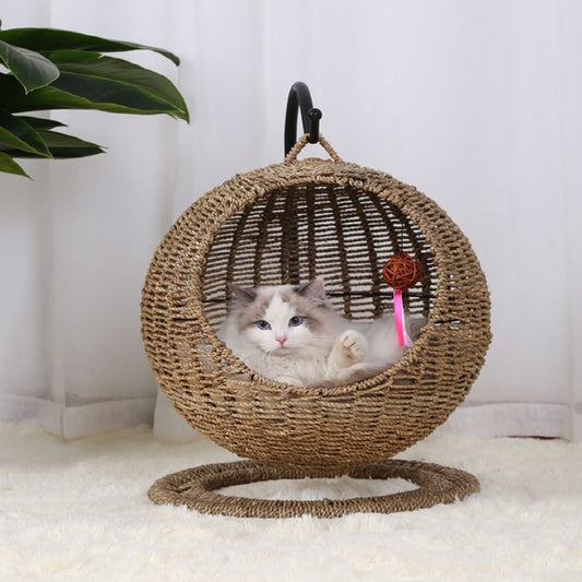 Pet Cat Litter Round Semi-enclosed Opening Cat Hanging Basket Dog Pen