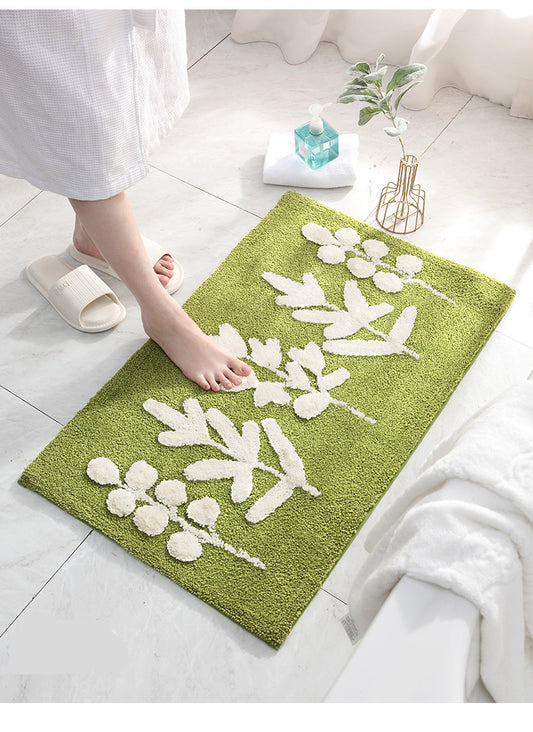 Microfiber top fast drying bath mat