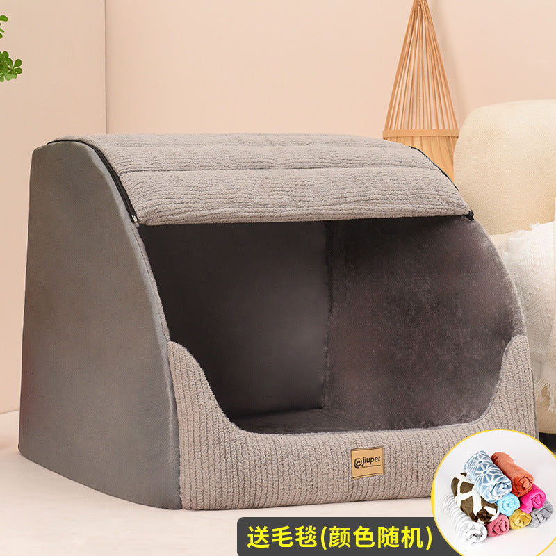 Large Pet Bed. Warm & Cozy Removable Washable Dog Bed.