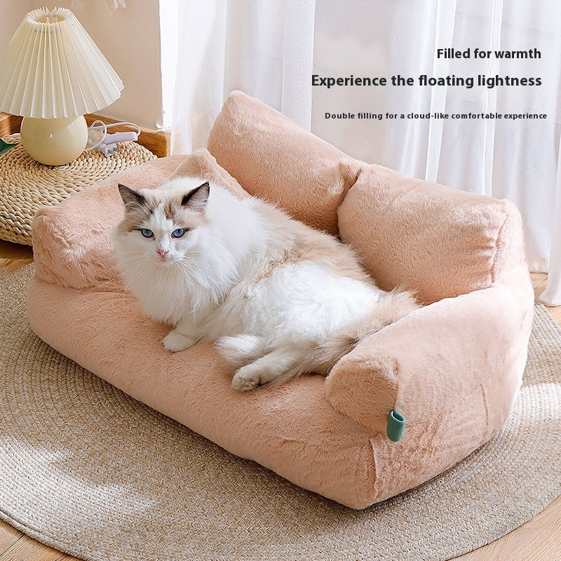 Cozy Cat Haven Flannel Pet Bed