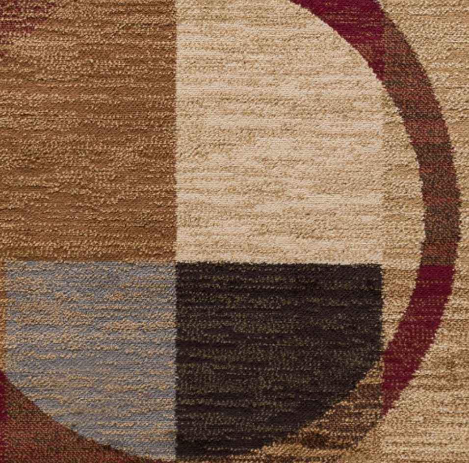 Geometric Brown Red Area rug 5x7 Brown Red Grey Ellipse Carpet