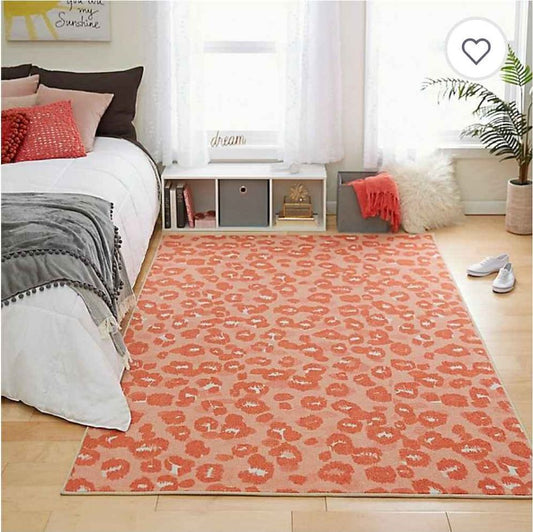 Leopard Print Area Rug 5x8 Pink Ivory Leopard Print Area Rug