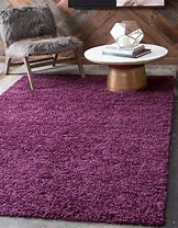 Luxurious Solid Shag Rug Eggplant Purple 5'x 8'ft Area rug