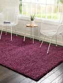 Luxurious Solid Shag Rug Eggplant Purple 5'x 8'ft Area rug