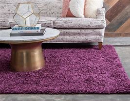 Luxurious Solid Shag Rug Eggplant Purple 5'x 8'ft Area rug