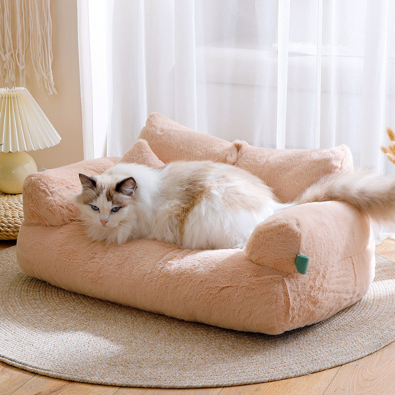 Cozy Cat Haven Flannel Pet Bed