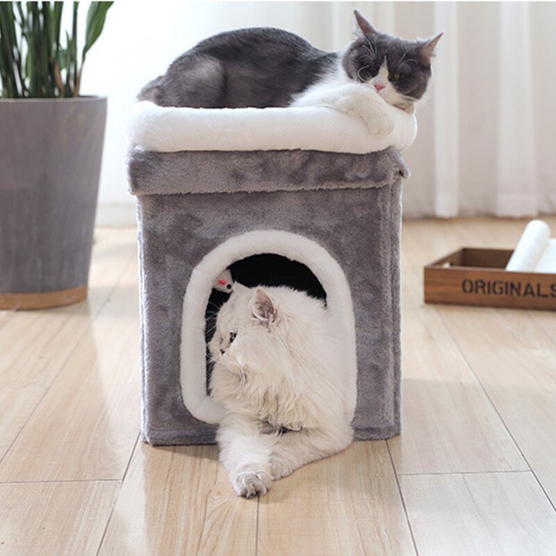 Double-Layer Folding Cat Cabin