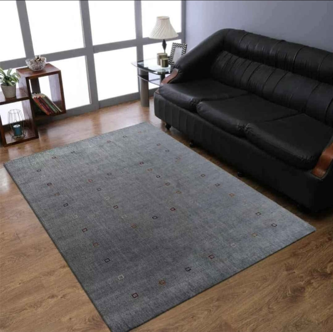 Brand New 7x10 Grey Silver Multi Cube Hand-knotted Silk Area Rug