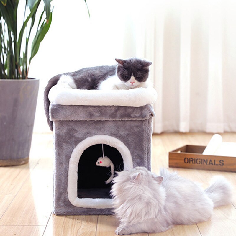 Double-Layer Folding Cat Cabin