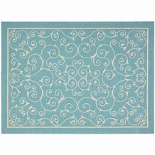 Blue Light Blue Indoor Outdoor Area Rug 7'10x10 ft Home and Garden