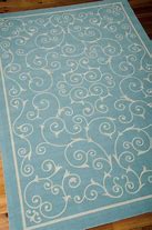 Blue Light Blue Indoor Outdoor Area Rug 7'10x10 ft Home and Garden