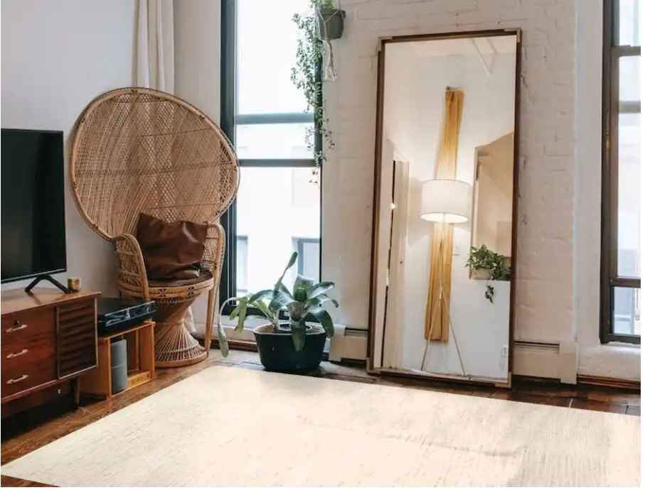Handmade Serena Area Rug by Loloi 7'9 x 9'9 ft Natural Area Rug, Modern Home Interior Bamboo Arearug, Neutral Palette Rug, Luxurious Area Rug