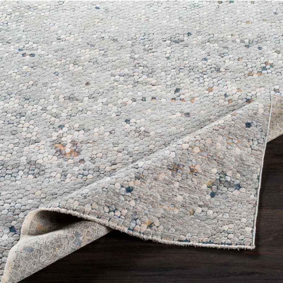 Premium Polyester Rug 8x10 Ivory Blue Sage Abstract Area Rug