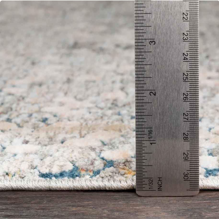 Premium Polyester Rug 8x10 Ivory Blue Sage Abstract Area Rug