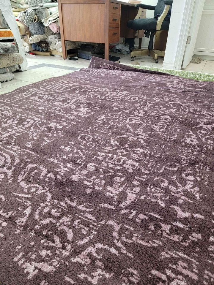 Purple Burgundy Area Rug 7'6"x 9'6"ft