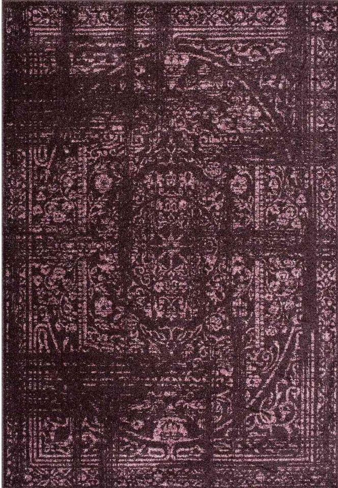 Purple Burgundy Area Rug 7'6"x 9'6"ft