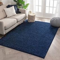 Square Blue Rug 8 x 8ft Blue Solid Shag Area Rug