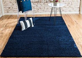 Dark Blue Rug 8'0 x 10'0 ft Blue Solid Shag Area Rug