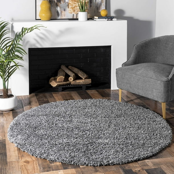 Grey Shag Rug 8x8 Round Grey Area Rug